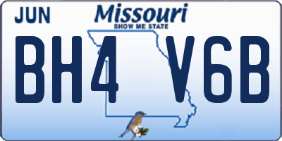 MO license plate BH4V6B