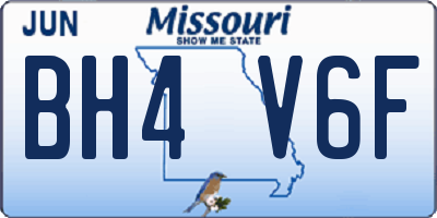 MO license plate BH4V6F