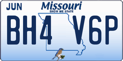 MO license plate BH4V6P