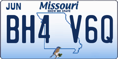MO license plate BH4V6Q