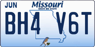 MO license plate BH4V6T