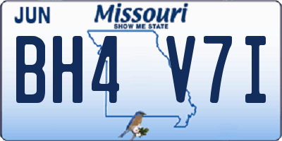 MO license plate BH4V7I