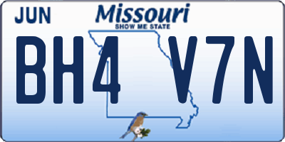 MO license plate BH4V7N