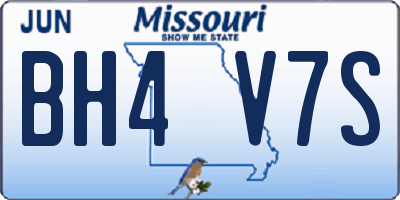 MO license plate BH4V7S