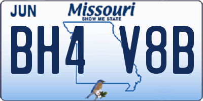MO license plate BH4V8B