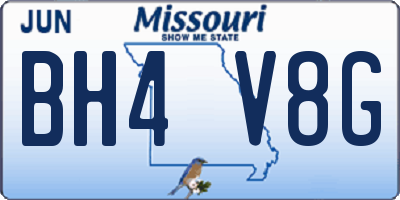 MO license plate BH4V8G