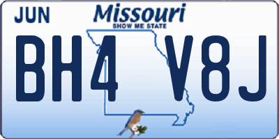 MO license plate BH4V8J