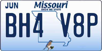 MO license plate BH4V8P
