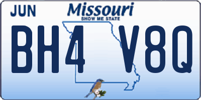 MO license plate BH4V8Q