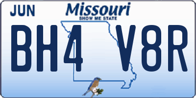 MO license plate BH4V8R