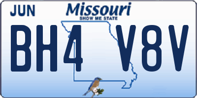 MO license plate BH4V8V