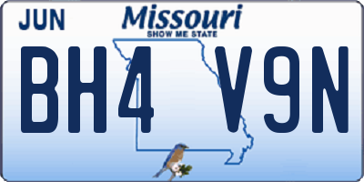 MO license plate BH4V9N