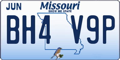MO license plate BH4V9P