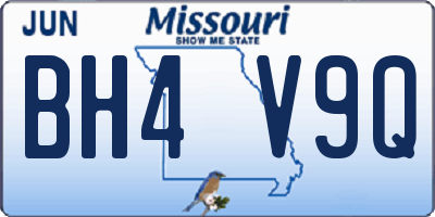 MO license plate BH4V9Q
