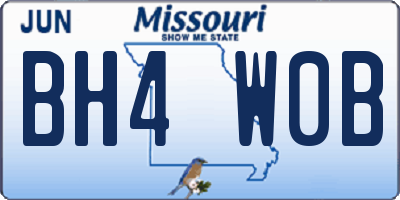 MO license plate BH4W0B