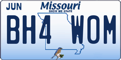 MO license plate BH4W0M