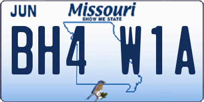 MO license plate BH4W1A