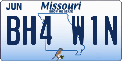 MO license plate BH4W1N