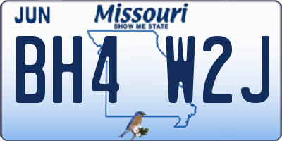 MO license plate BH4W2J