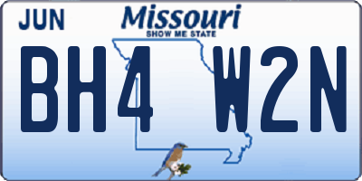 MO license plate BH4W2N