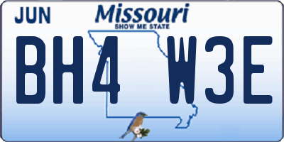 MO license plate BH4W3E