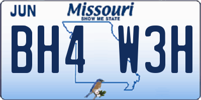 MO license plate BH4W3H