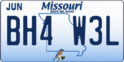 MO license plate BH4W3L