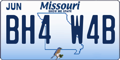 MO license plate BH4W4B