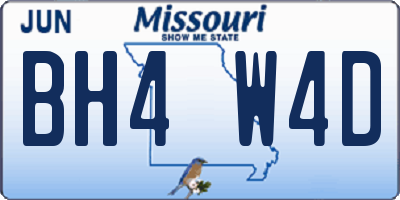 MO license plate BH4W4D
