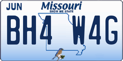 MO license plate BH4W4G