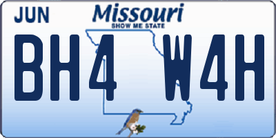 MO license plate BH4W4H