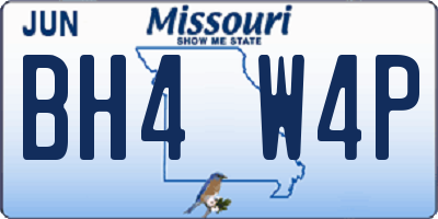 MO license plate BH4W4P