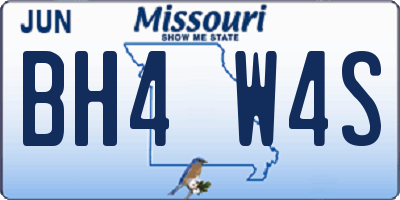 MO license plate BH4W4S