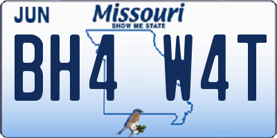 MO license plate BH4W4T