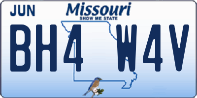 MO license plate BH4W4V