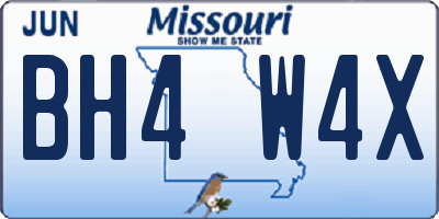 MO license plate BH4W4X
