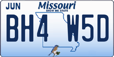 MO license plate BH4W5D