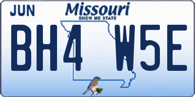 MO license plate BH4W5E