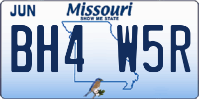 MO license plate BH4W5R