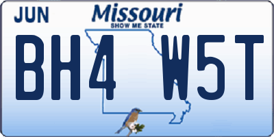 MO license plate BH4W5T
