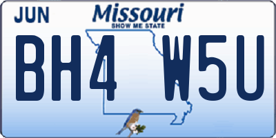 MO license plate BH4W5U