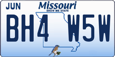 MO license plate BH4W5W