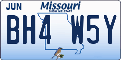 MO license plate BH4W5Y