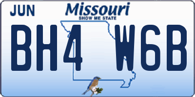 MO license plate BH4W6B