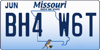 MO license plate BH4W6T