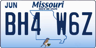 MO license plate BH4W6Z