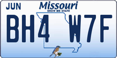 MO license plate BH4W7F