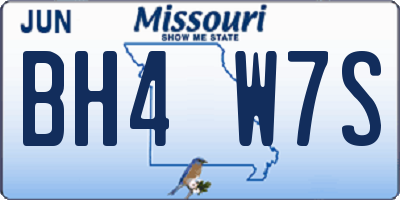 MO license plate BH4W7S