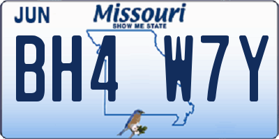 MO license plate BH4W7Y