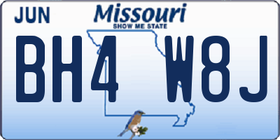 MO license plate BH4W8J